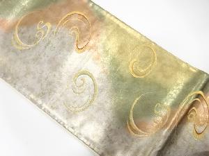 引き箔流水模様織り出し袋帯